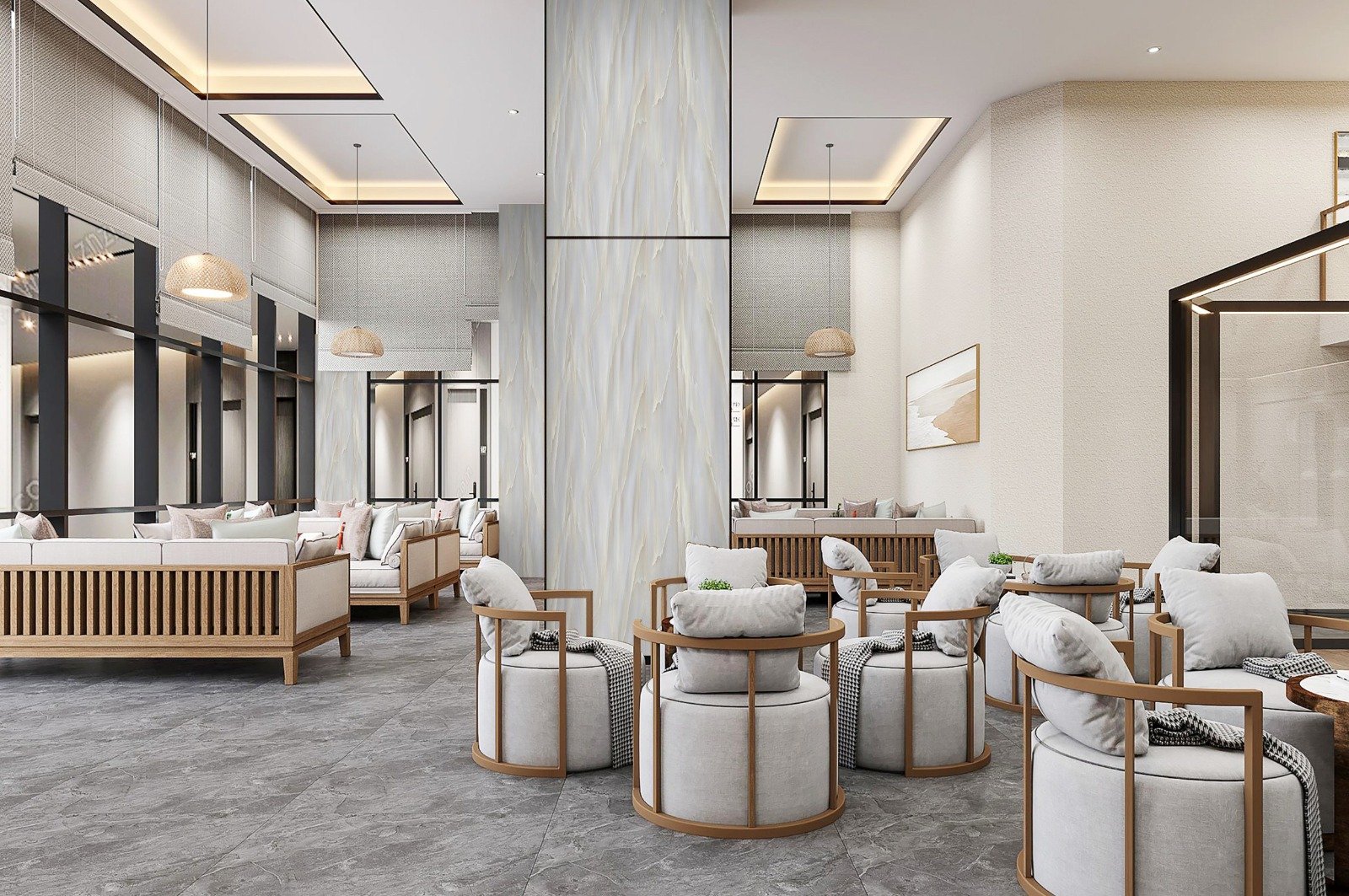 Ticari mekan dekoratif duvar paneli uygulama örneği — LUXA GOLD